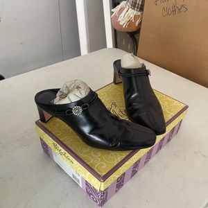 Brighton slide on leather heel